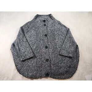 Simply Vera Vera Wanggrey, button-down, high-neck cardigan Size S/M Gray Heather